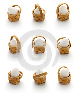Financial concept, diversification,donÃ¢â¬â¢t put all your eggs in one basket. photo
